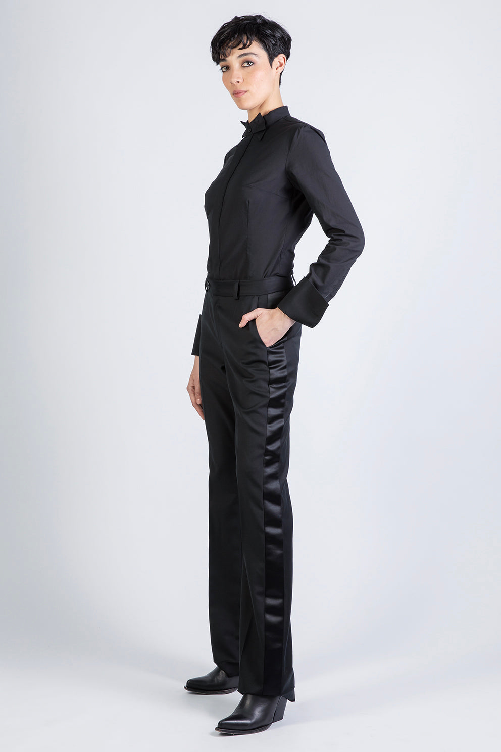esther-perbandt-bow-bluse-schwarz-baumwolle-slim-fit image 3