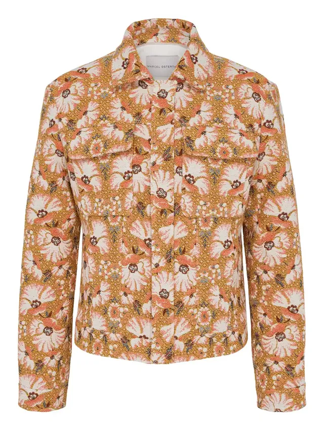 marcel-ostertag-jacke-jacquard-blumenprint-gelb-dancing-flowers image 1