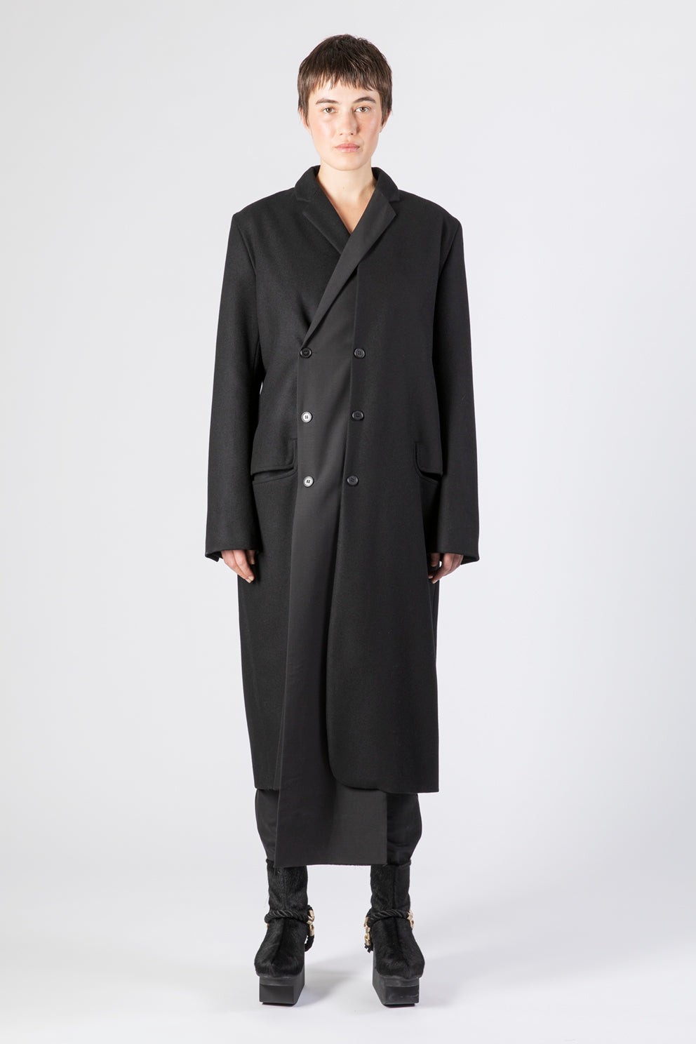 esther-perbandt-fake-double-breasted-mantel-damen-schwarz-wolle image 1