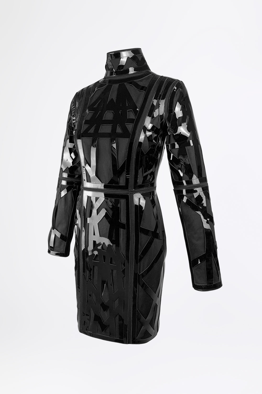 esther-perbandt-moonbeams-kleid-damen-schwarz-lackleder image 2