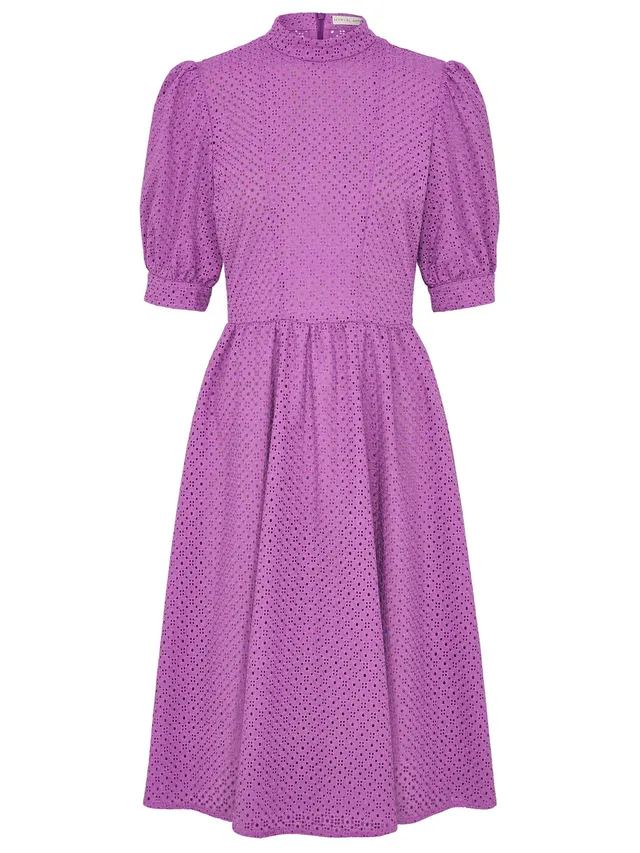 marcel-ostertag-lochspitze-midikleid-violett-baumwolle image 1