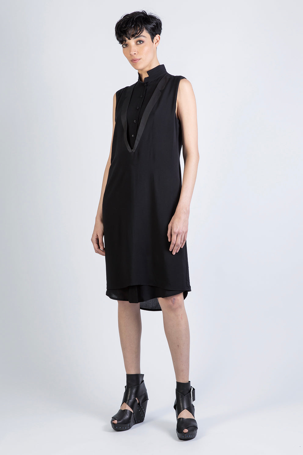 esther-perbandt-double-collar-kleid-damen-schwarz-38-viskose image 1