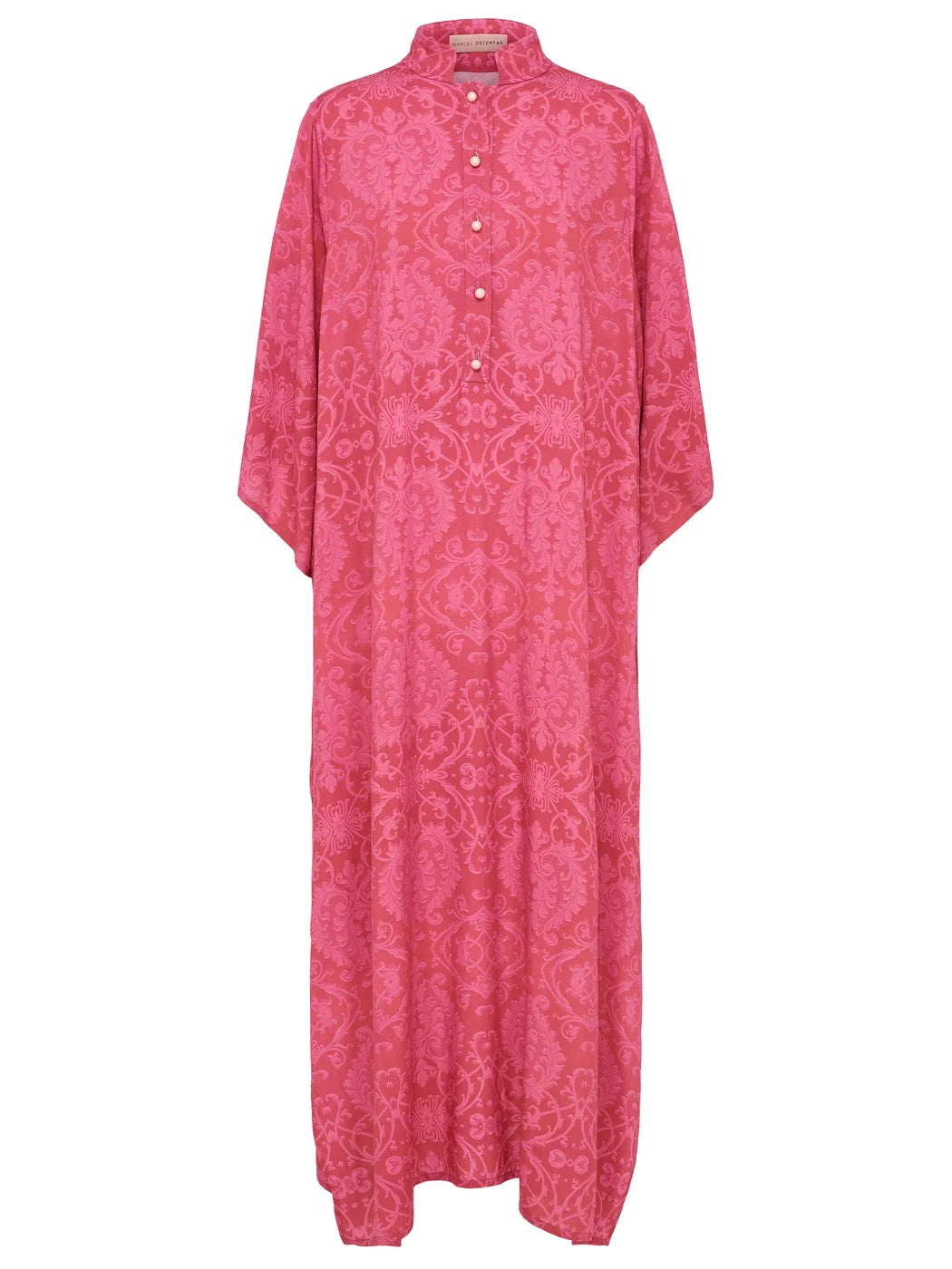 marcel-ostertag-kaftan-korallenpink-ornamentprint-viskose image 2