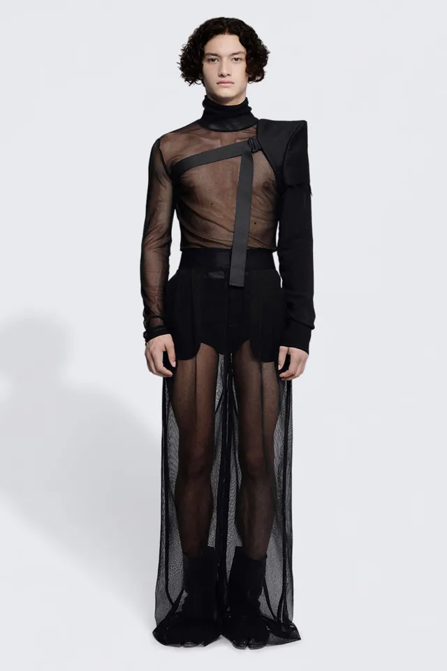 esther-perbandt-georgia-mesh-stoffhose-herren-schwarz-baumwolle image 1