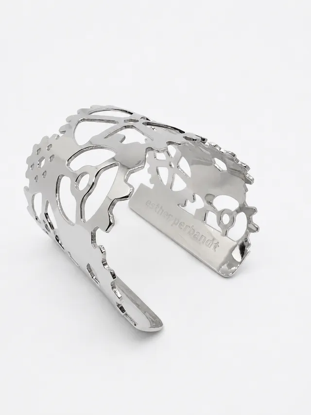esther-perbandt-gearwheel-armreif-silber-breit-verstellbar image 1