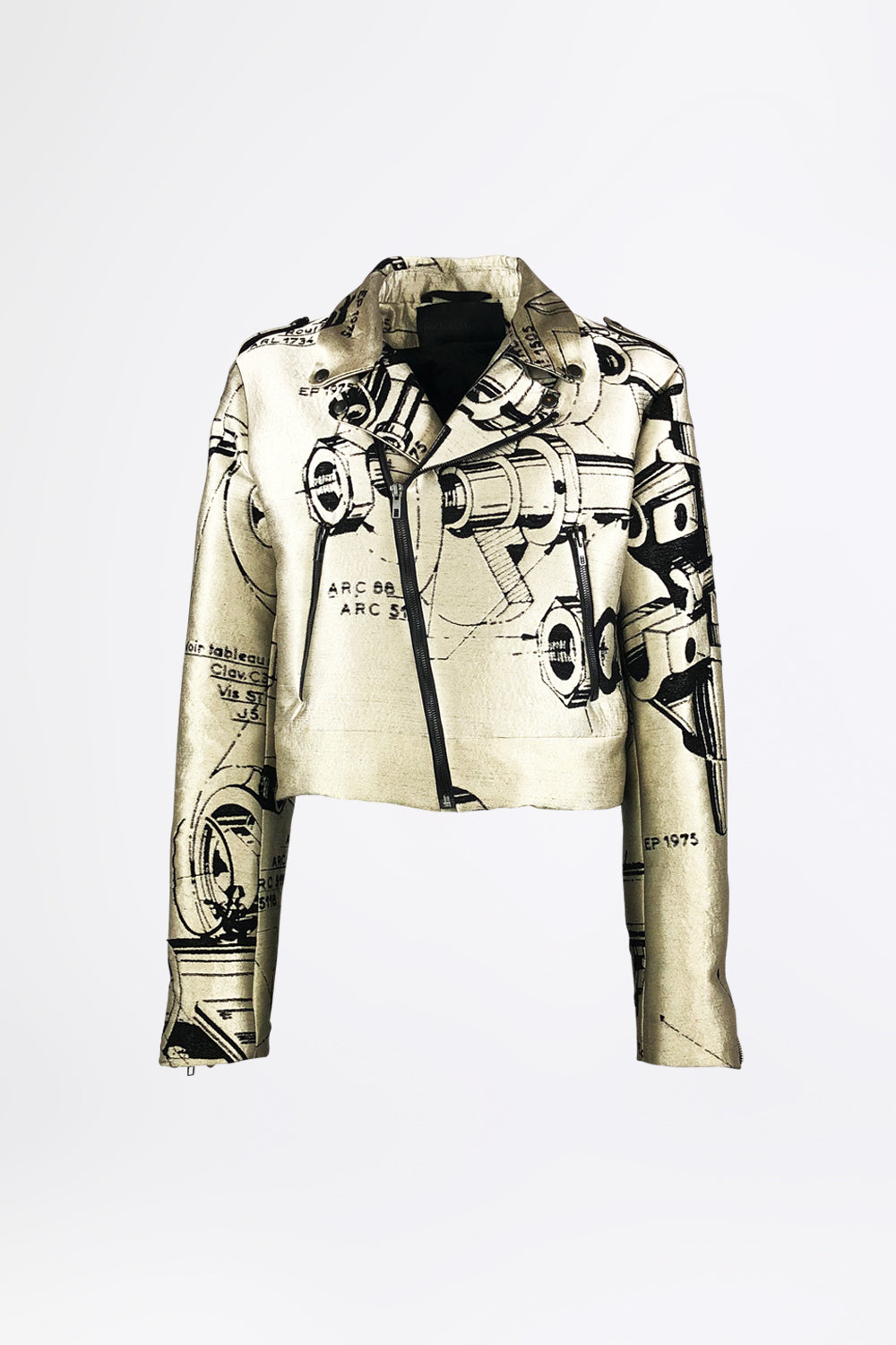 esther-perbandt-rider-machine-jacke-gold-jacquard-damen image 2