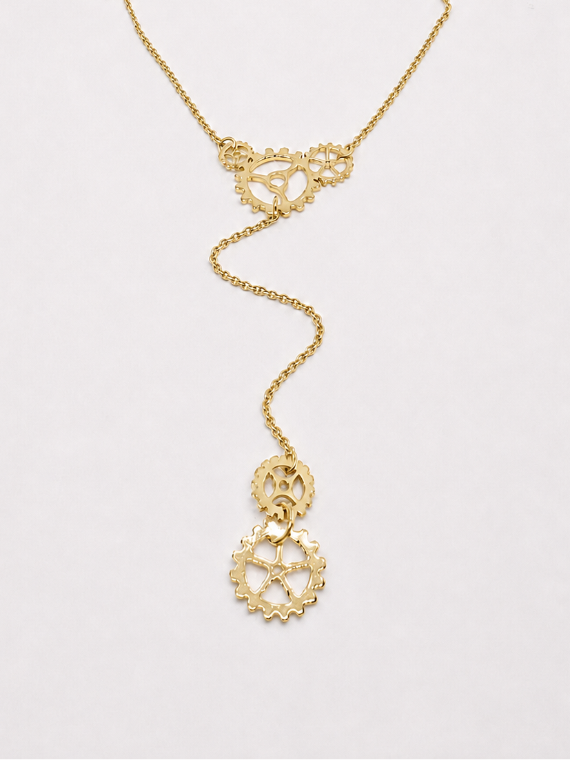esther-perbandt-gearwheel-halskette-gold-lang-doppelt-messing image 1