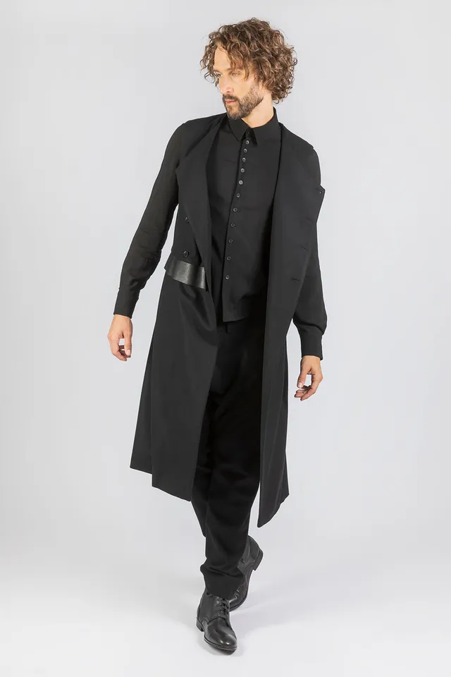 esther-perbandt-dart-long-weste-herren-schwarz-wolle image 1