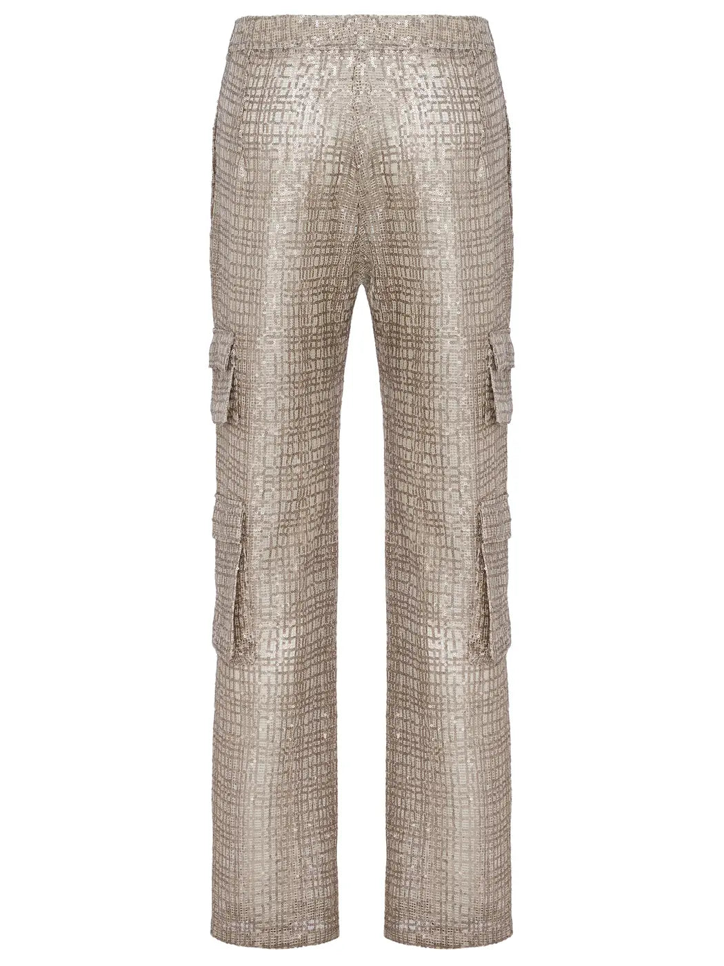 marcel-ostertag-damen-cargohose-pailletten-gold-metallic image 2