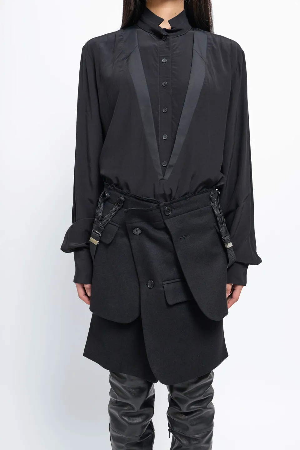 esther-perbandt-double-collar-shirt-damen-schwarz-viskose image 1