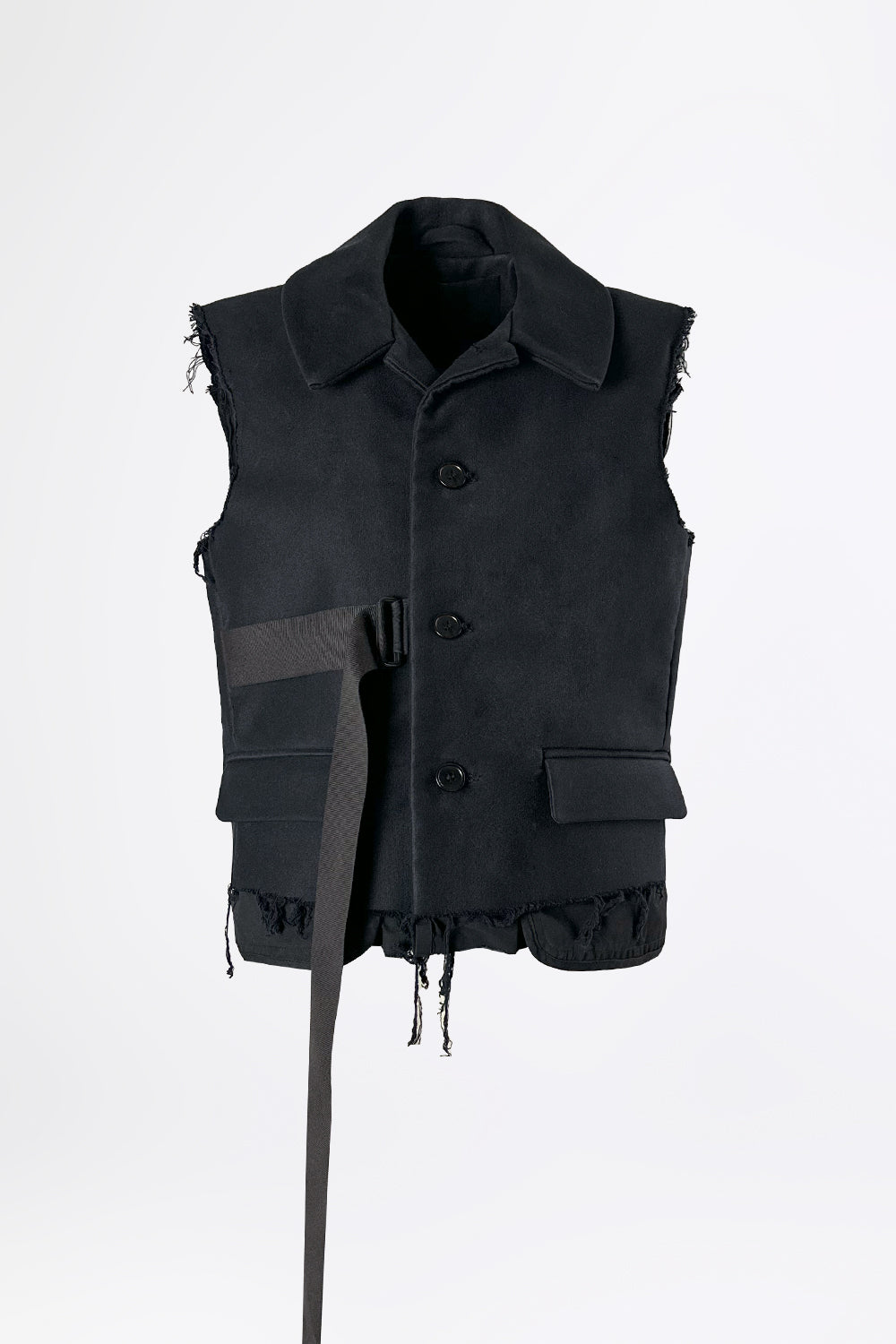 esther-perbandt-ripped-weste-damen-schwarz-baumwolle image 2