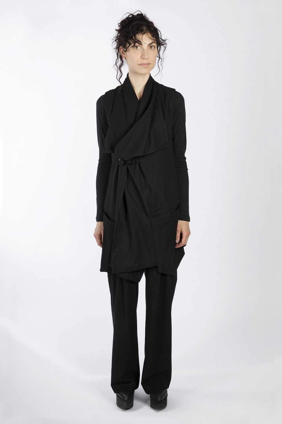 esther-perbandt-biker-weste-damen-schwarz-36-wolle-mit-g-rtel image 1