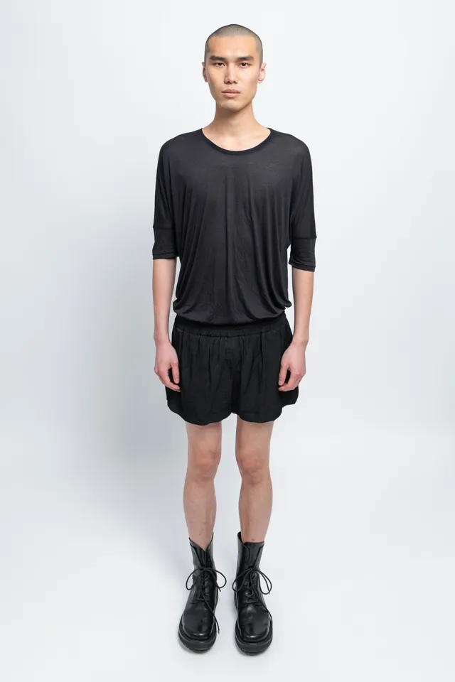 esther-perbandt-atelier-mini-shorts-herren-schwarz-gummibund image 1