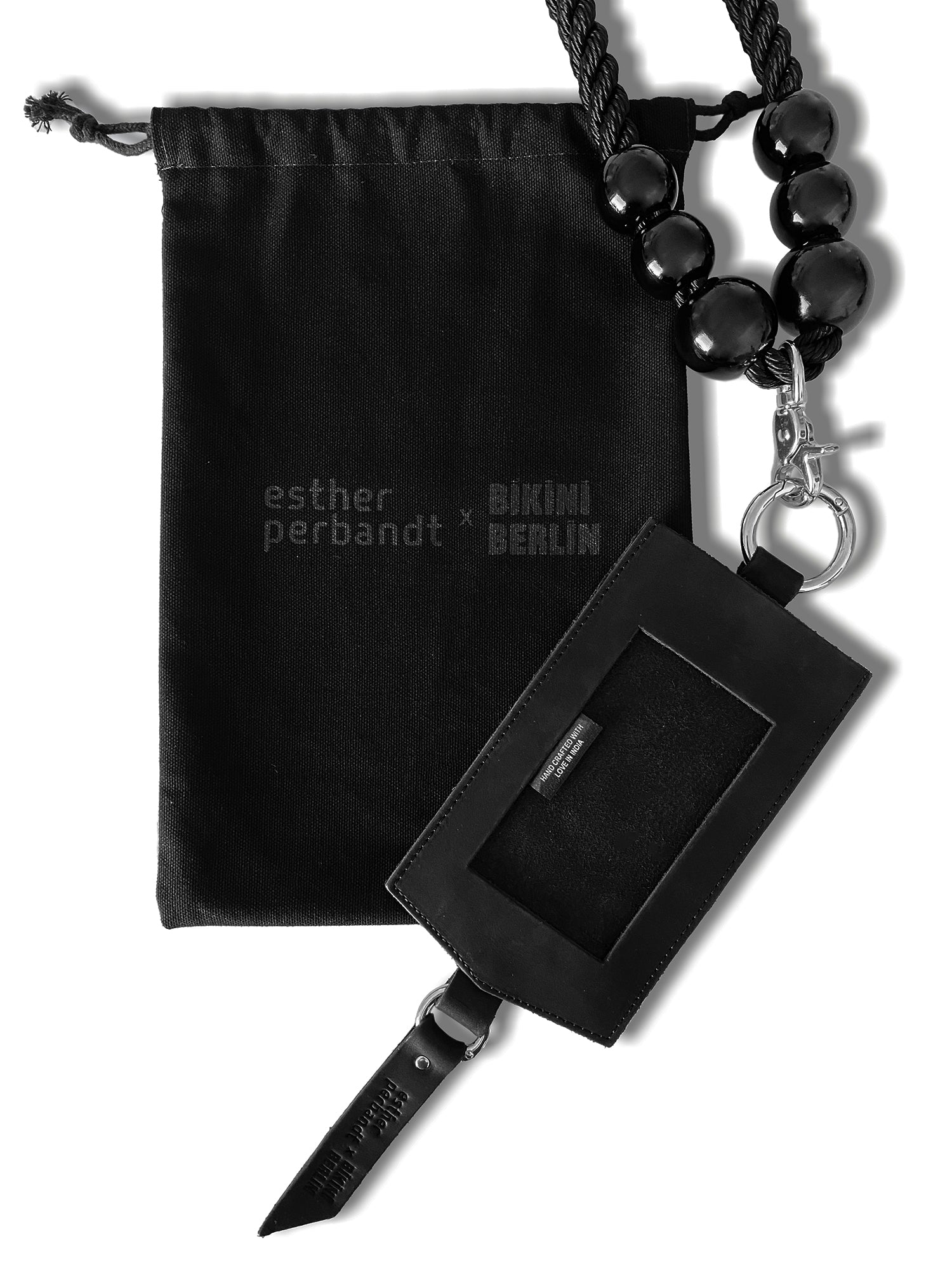 esther-perbandt-phone-purse-handytasche-leder-schwarz-silber image 3