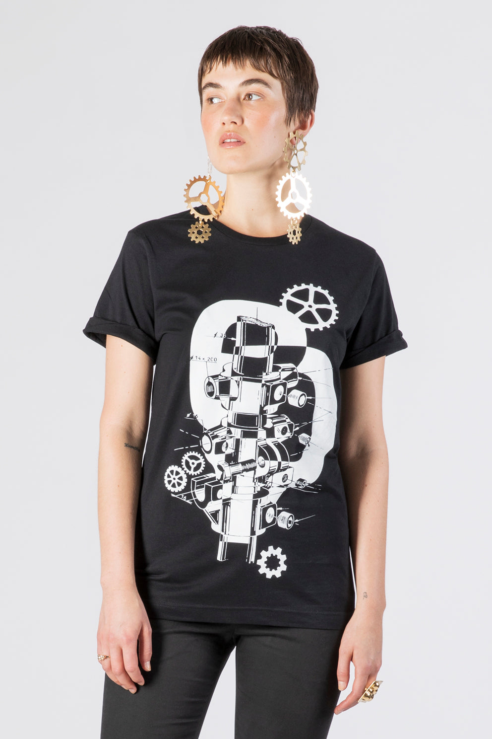 esther-perbandt-dream-machine-t-shirt-damen-schwarz-bio-baumwolle image 4