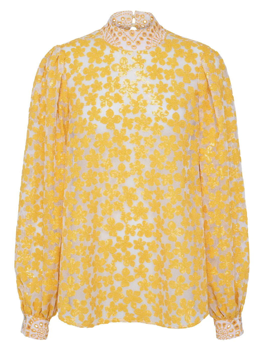marcel-ostertag-damen-bluse-pailletten-gelb-multicolor image 1
