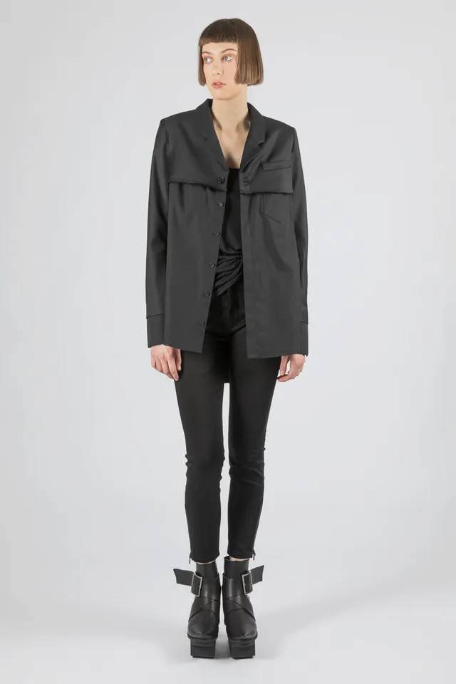 esther-perbandt-cutted-jacke-damen-schwarz-36-wolle-blazer image 1