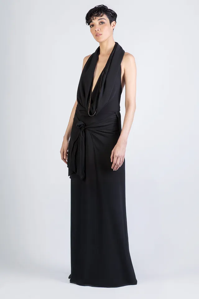 esther-perbandt-saturn-chain-kleid-schwarz-neckholder image 1