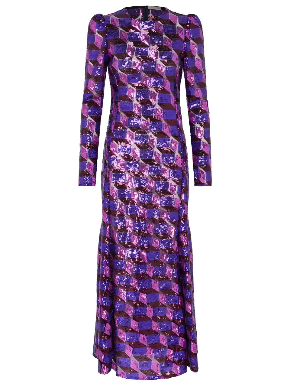 marcel-ostertag-paillettenkleid-lila-maxi-puff-rmel-gr-s image 1